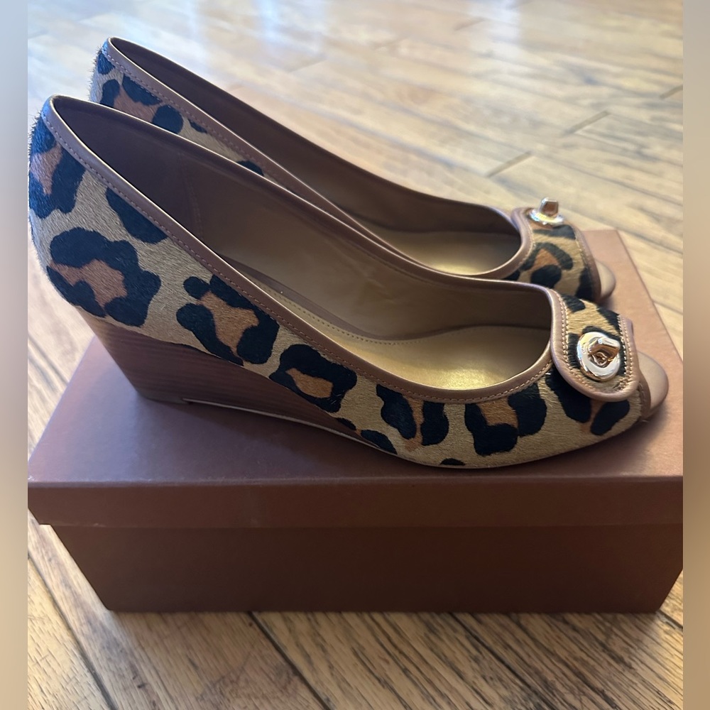 Coach Perry Ocelot Haircalf Wedge